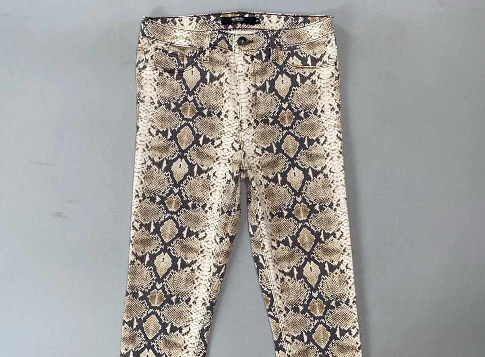 Hudson Barbara Super Skinny Lightweight Stretch Snake Print Jeans. Women's 29.